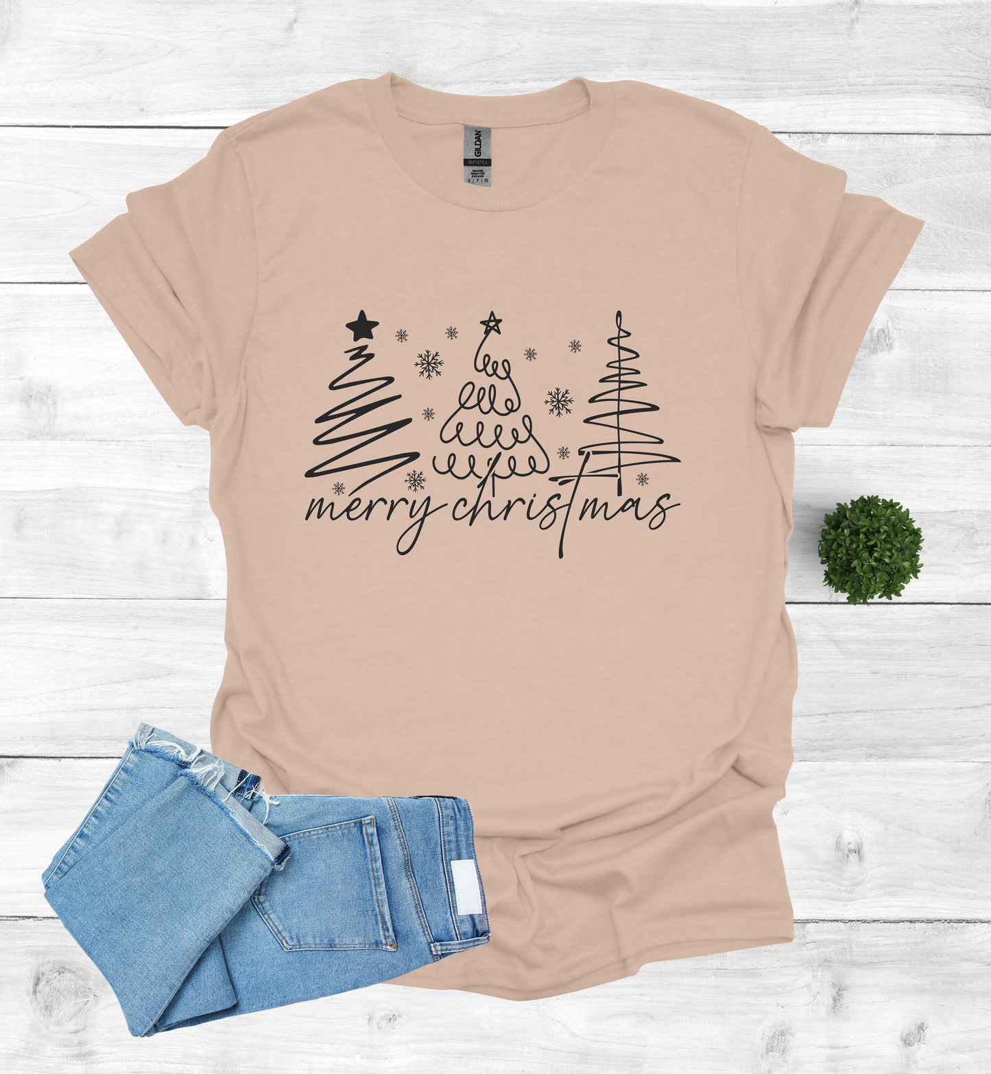 Christmas Trees with Merry Christmas