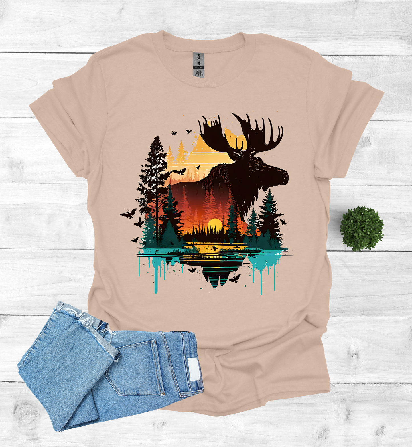 Colorful Moose T-Shirt