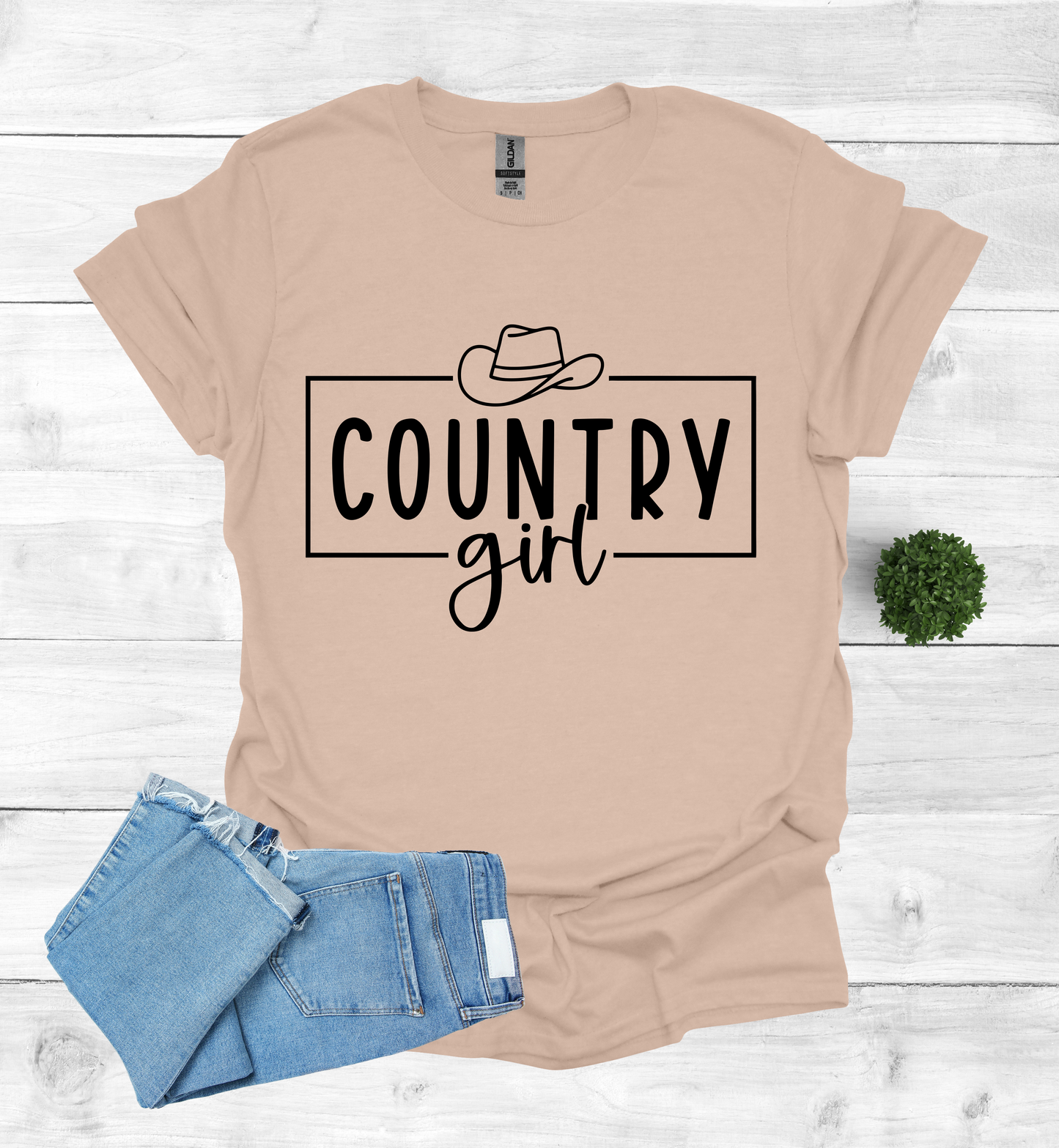 Country Girl saying with Cowboy Hat