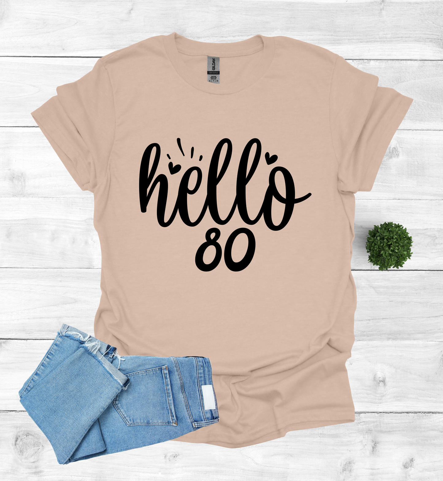 Hello 80 Birthday Shirt