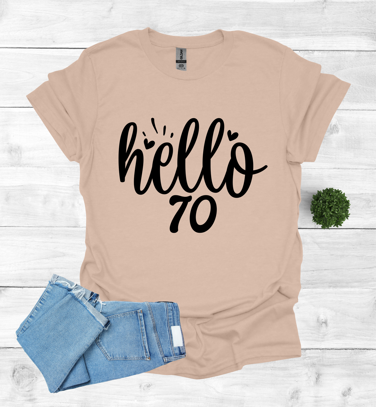 Hello 70 Birthday Shirt