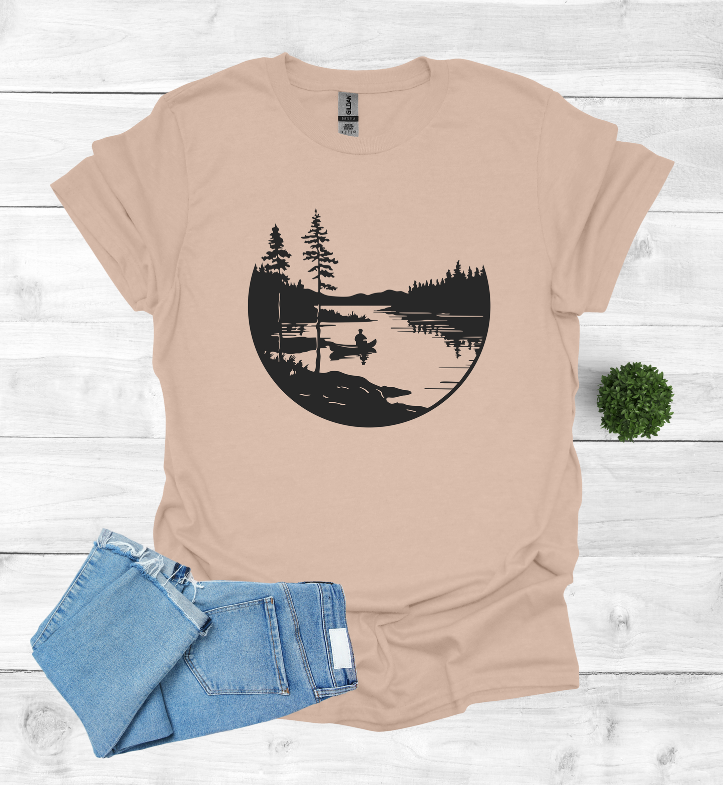 Canoeing Scene in the Wilderness