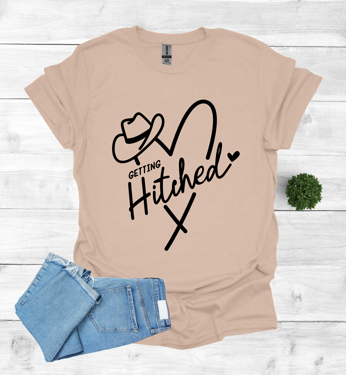 Getting Hitched and Heart shape and cowboy hat