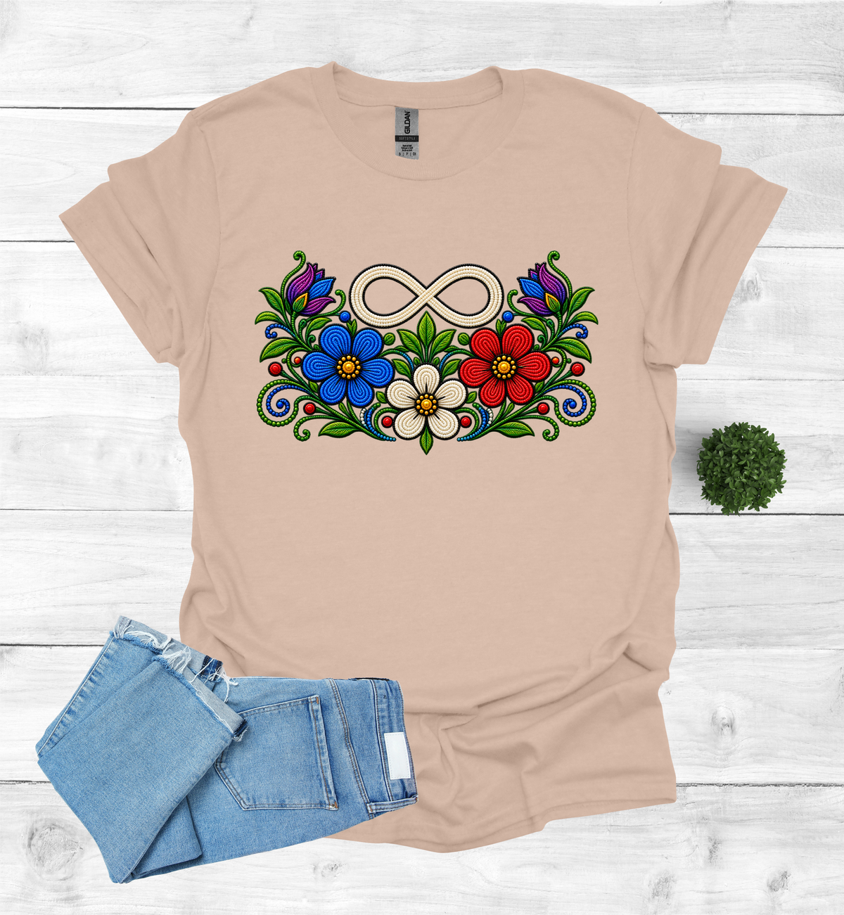 Métis Symbol with flowers T-Shirt