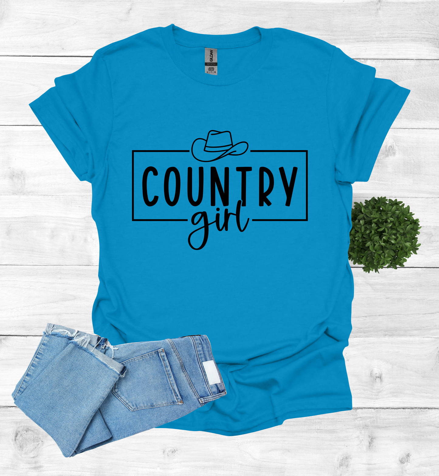 Country Girl saying with Cowboy Hat