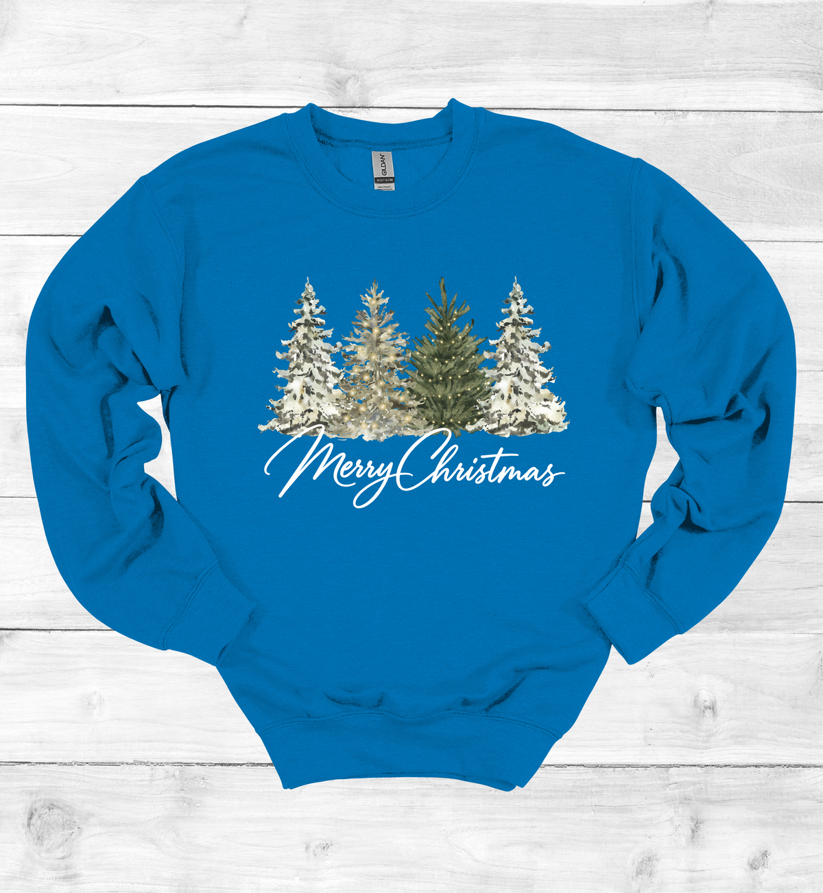 Merry Christmas with Watercolor Christmas Trees