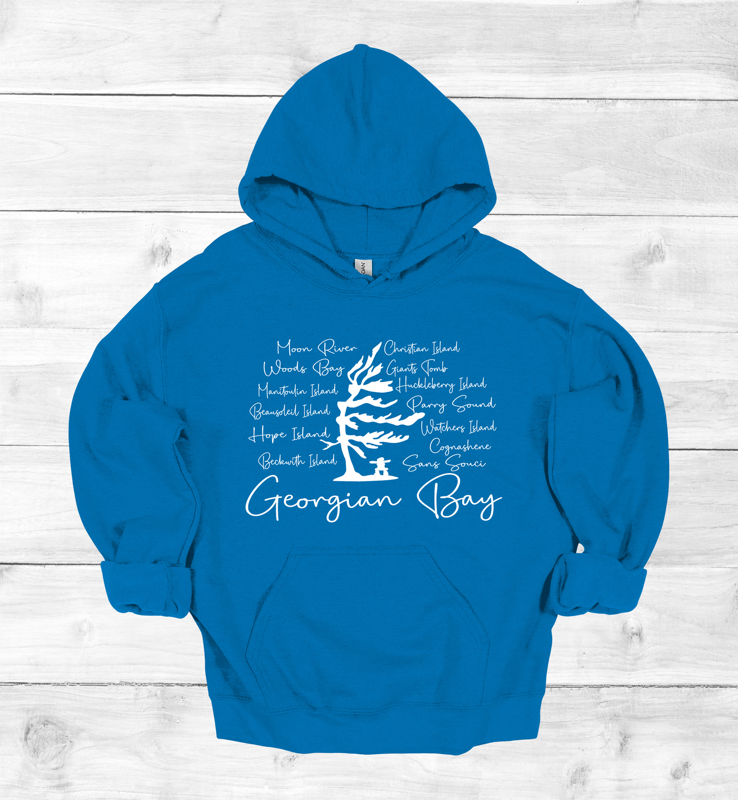 Georgian Bay with Island names Hoodie