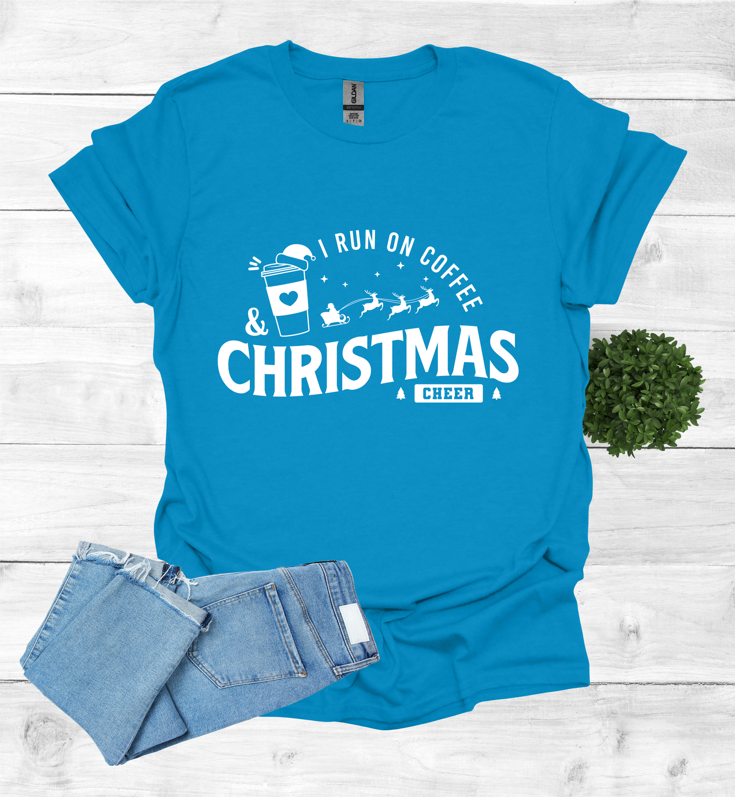 I Run on Coffee and Christmas Cheers Shirt