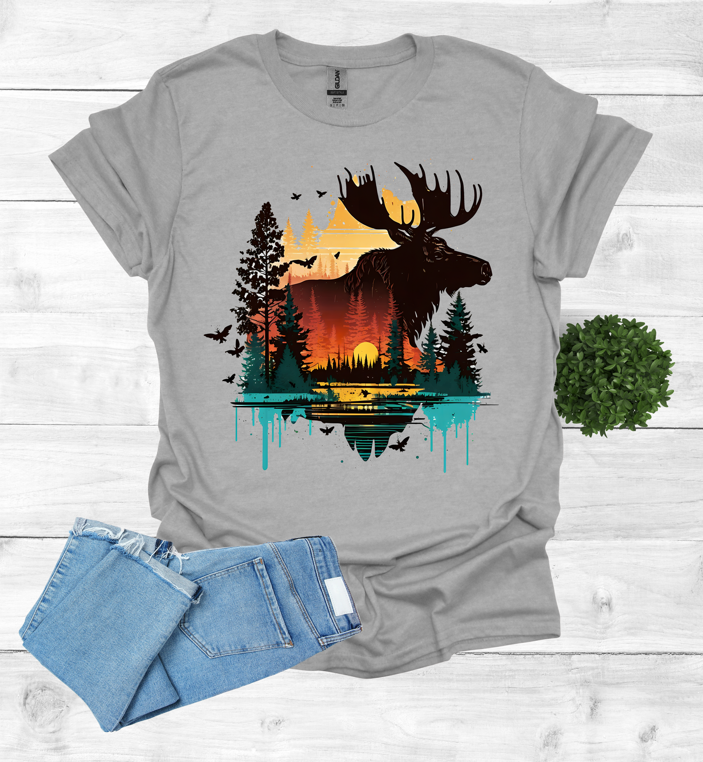 Colorful Moose T-Shirt