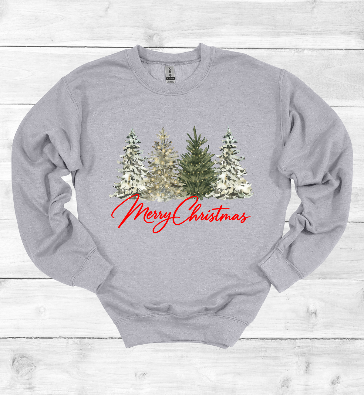 Merry Christmas with Watercolor Christmas Trees