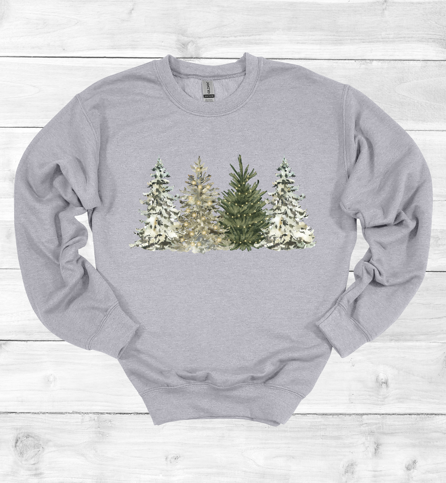 Water Color Christmas Trees Sweatshirt