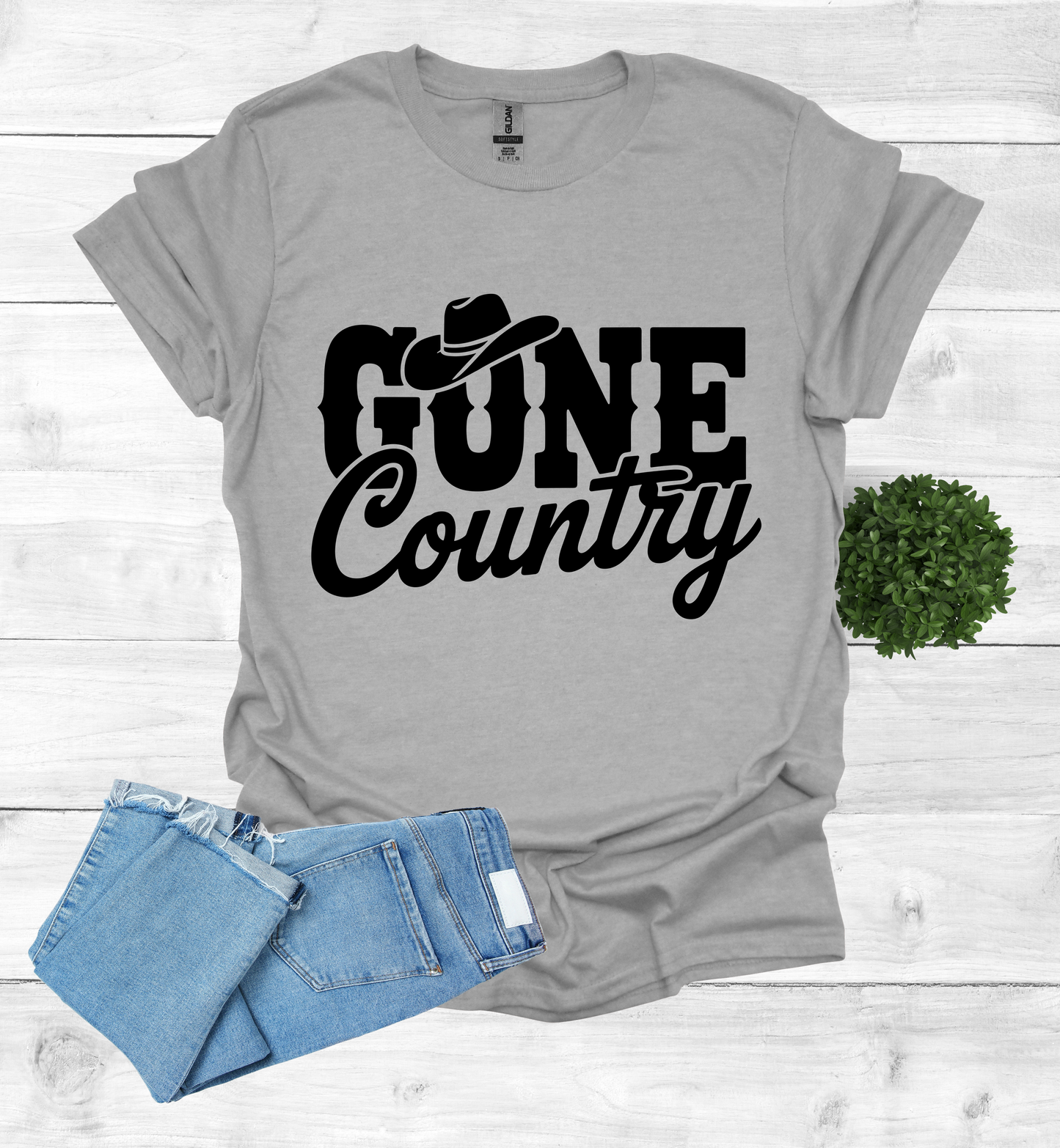 Gone Country saying with small Cowboy Hat