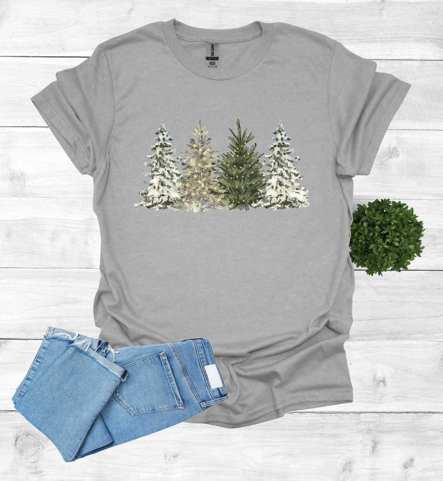 Water Color Christmas Trees T-Shirt1