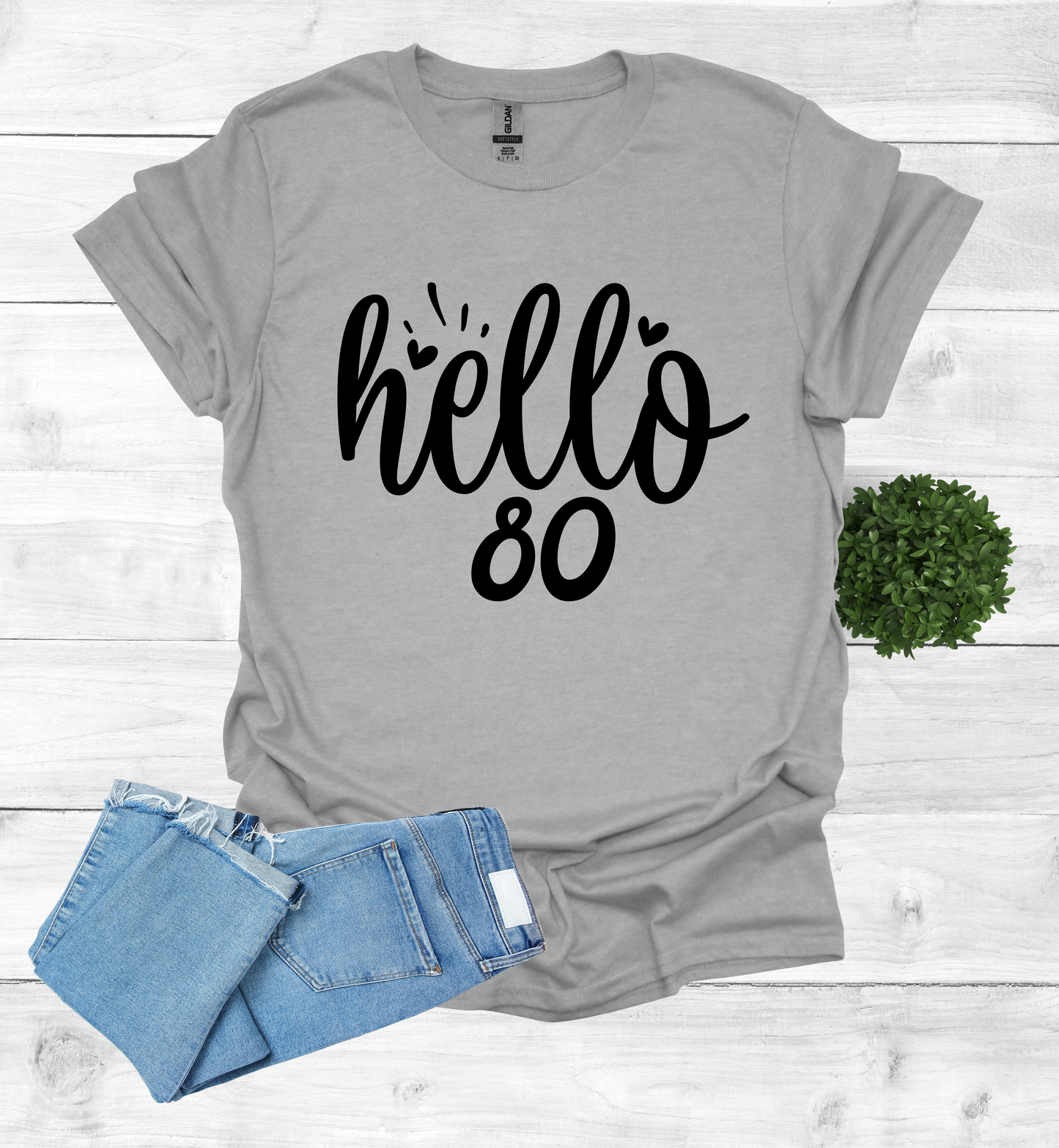 Hello 80 Birthday Shirt