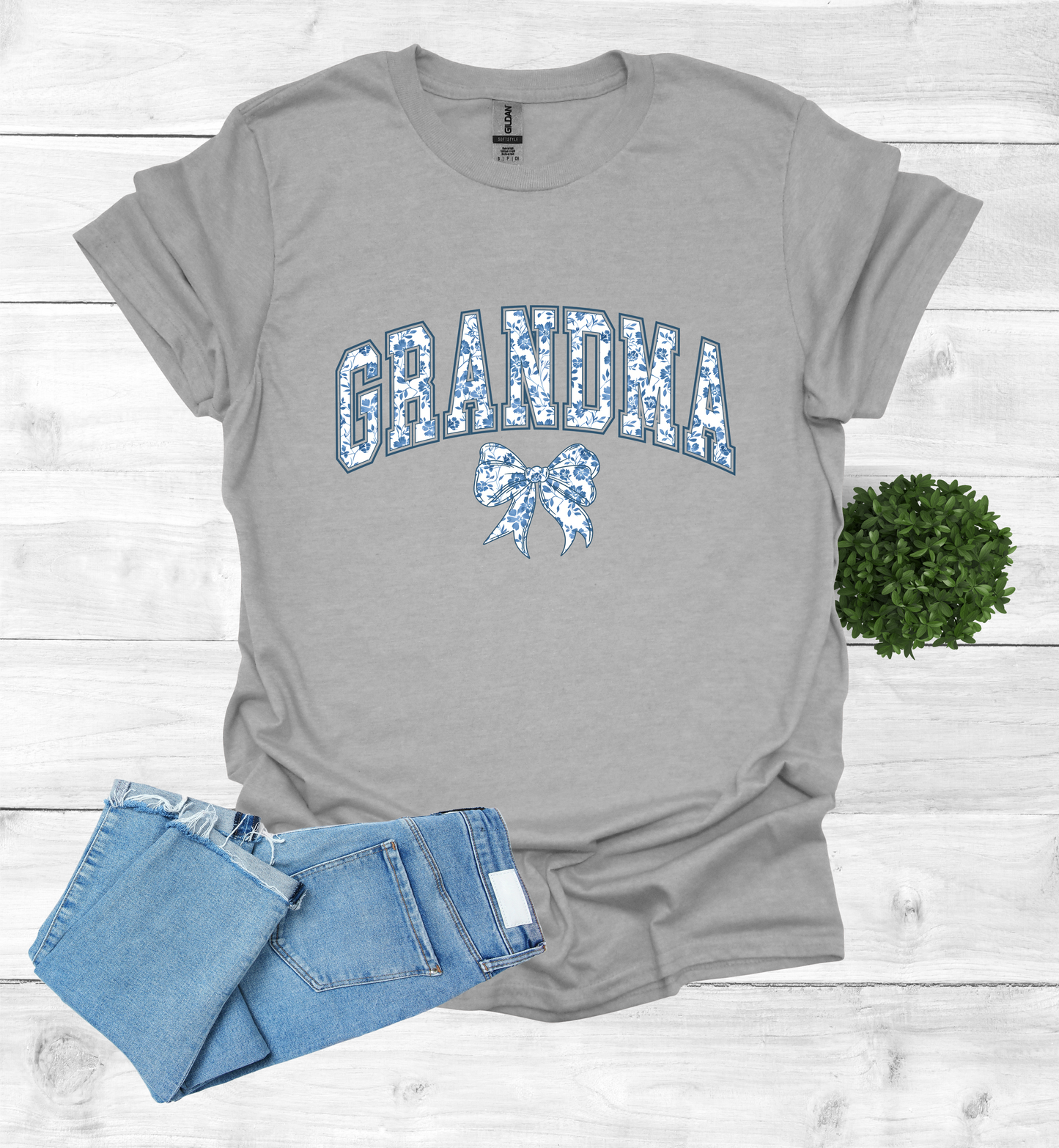 Grandma Chinoiserie Blue Coquette T-Shirt