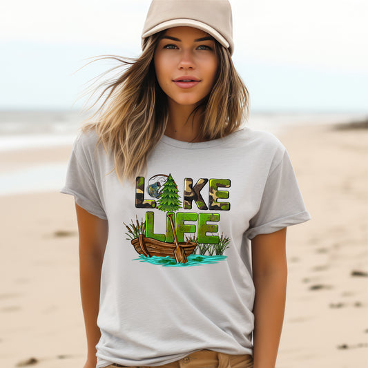Lake Life with boat and paddle Shirt