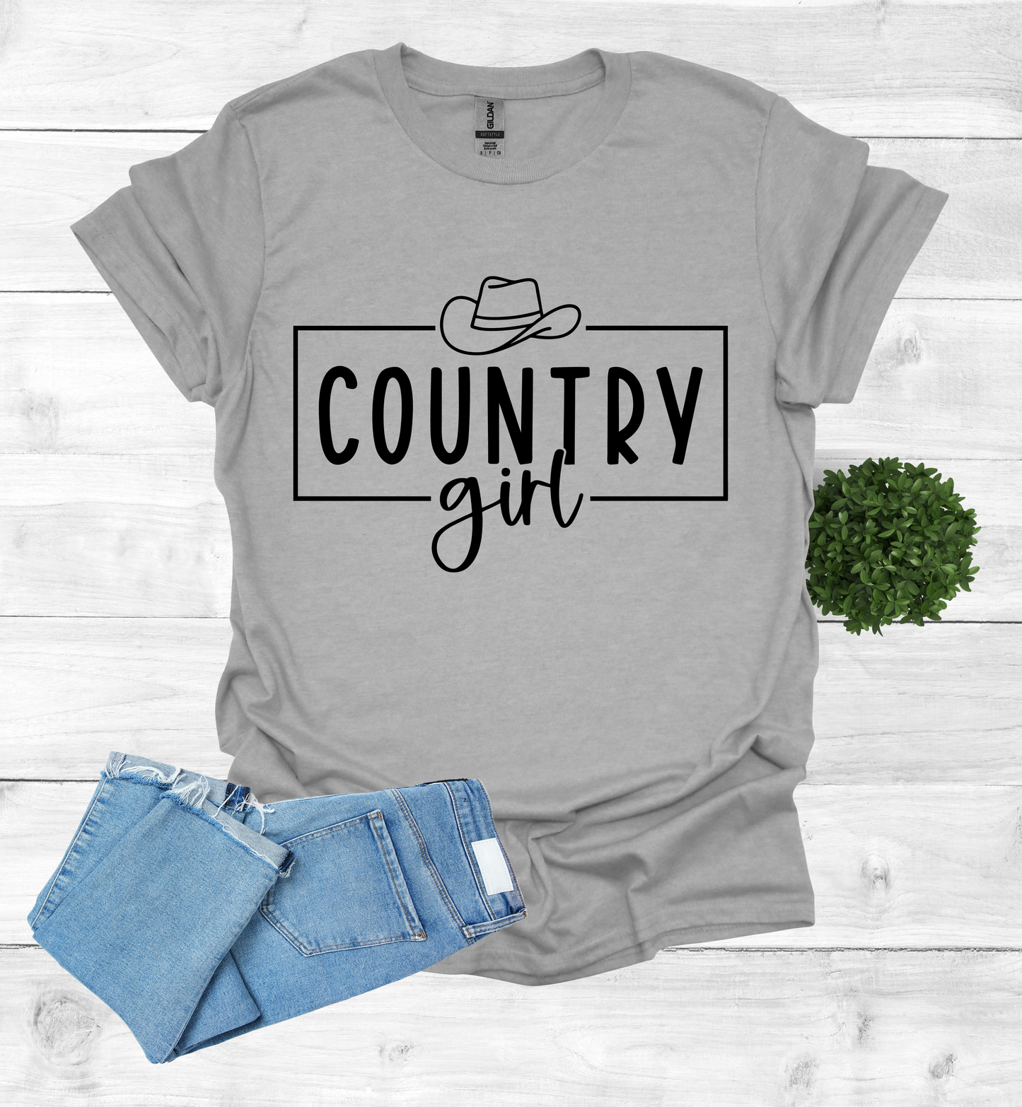 Country Girl saying with Cowboy Hat