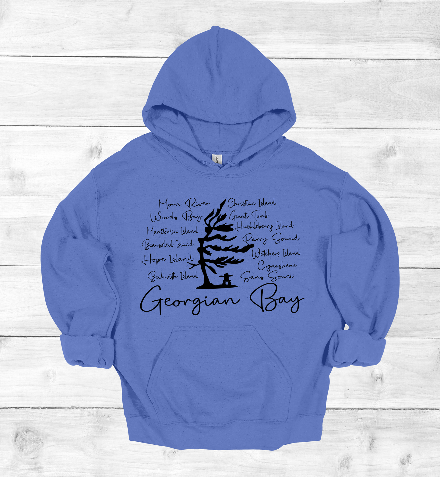 Georgian Bay with Island names Hoodie