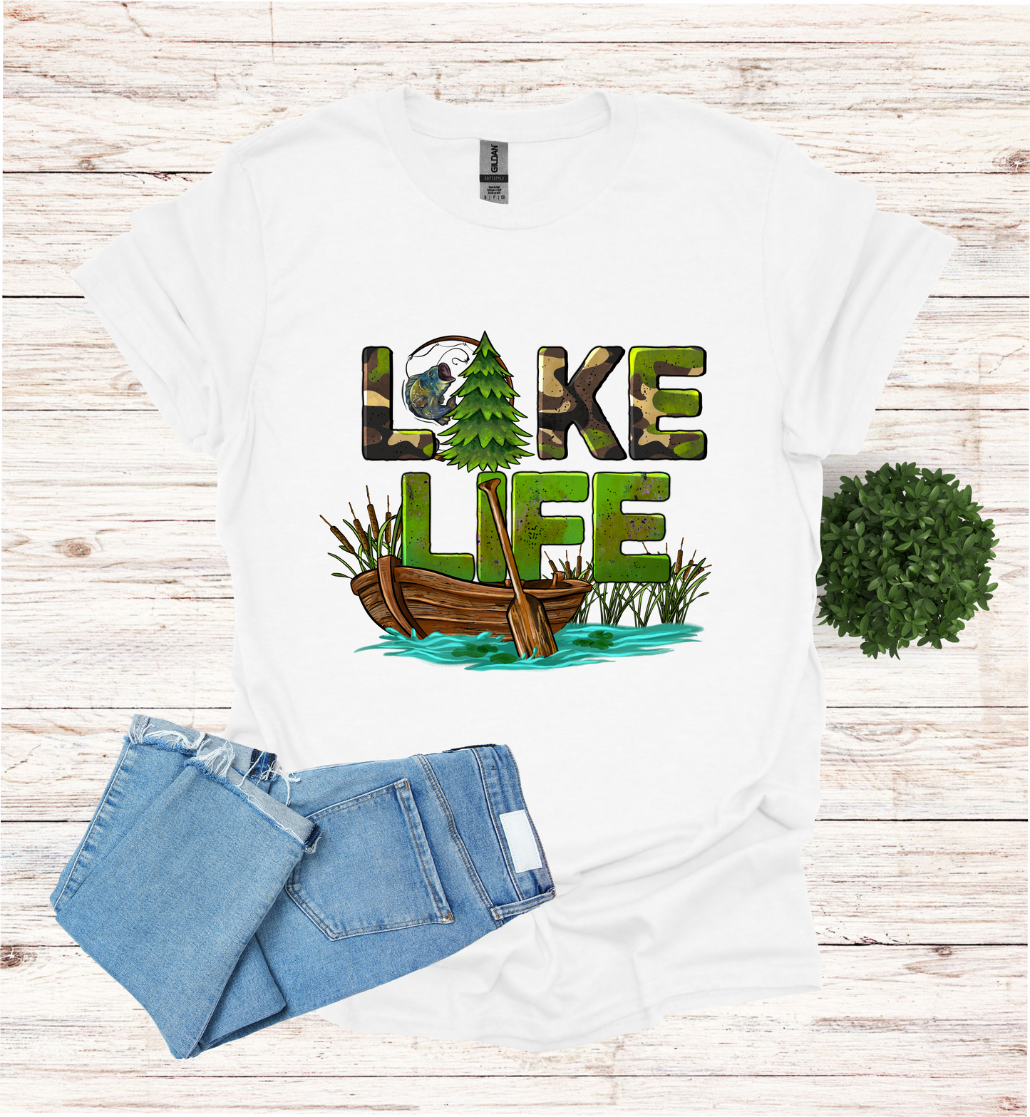 Lake Life with boat and paddle Shirt