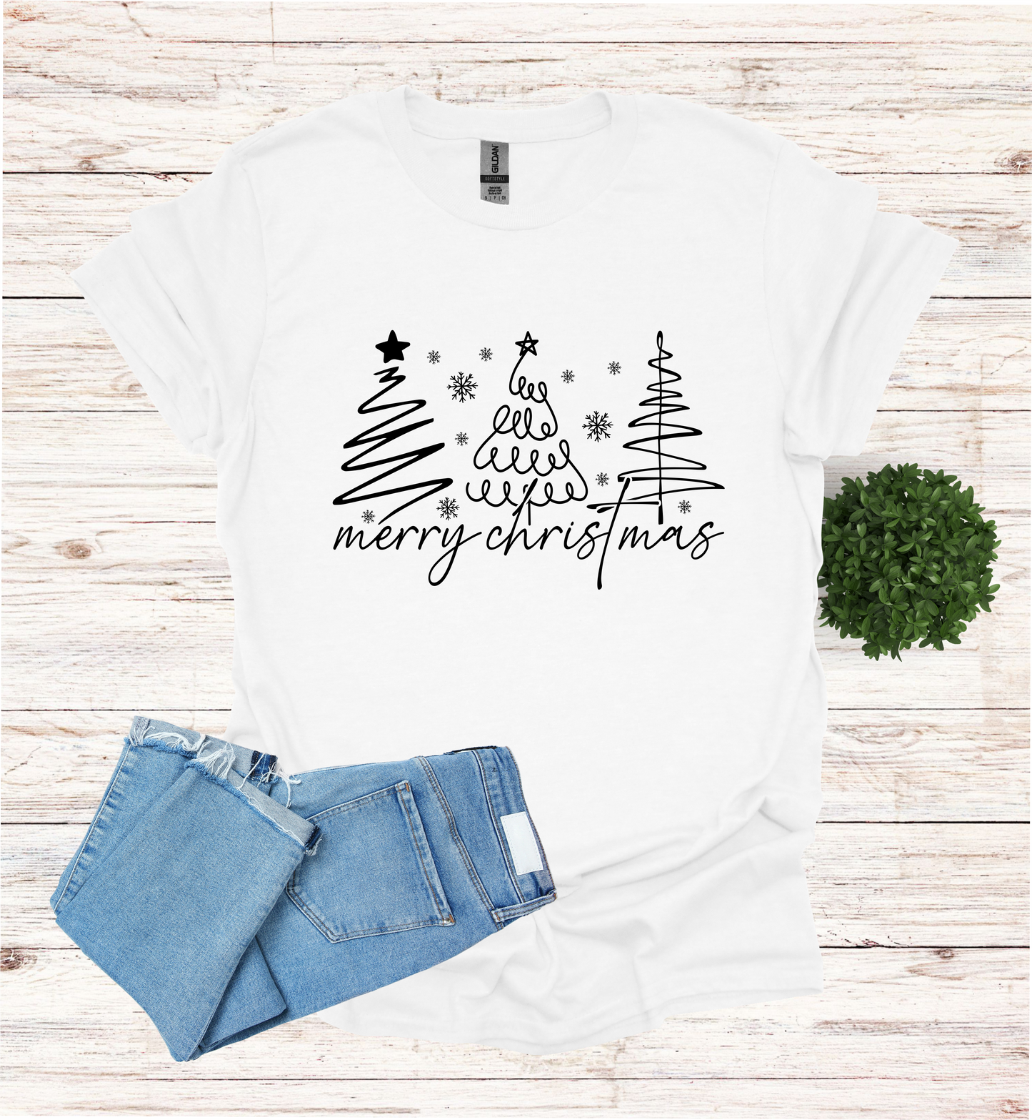 Christmas Trees with Merry Christmas