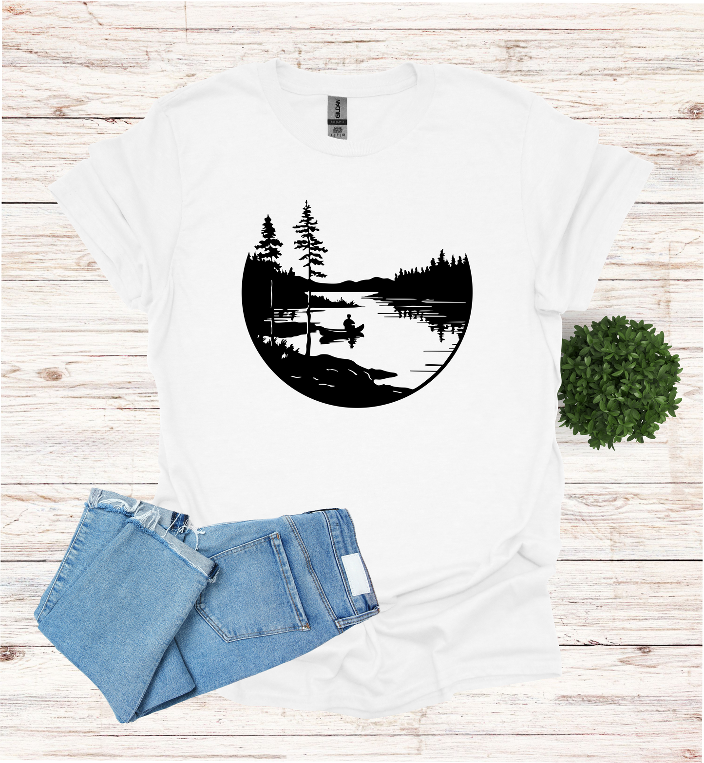 Canoeing Scene in the Wilderness