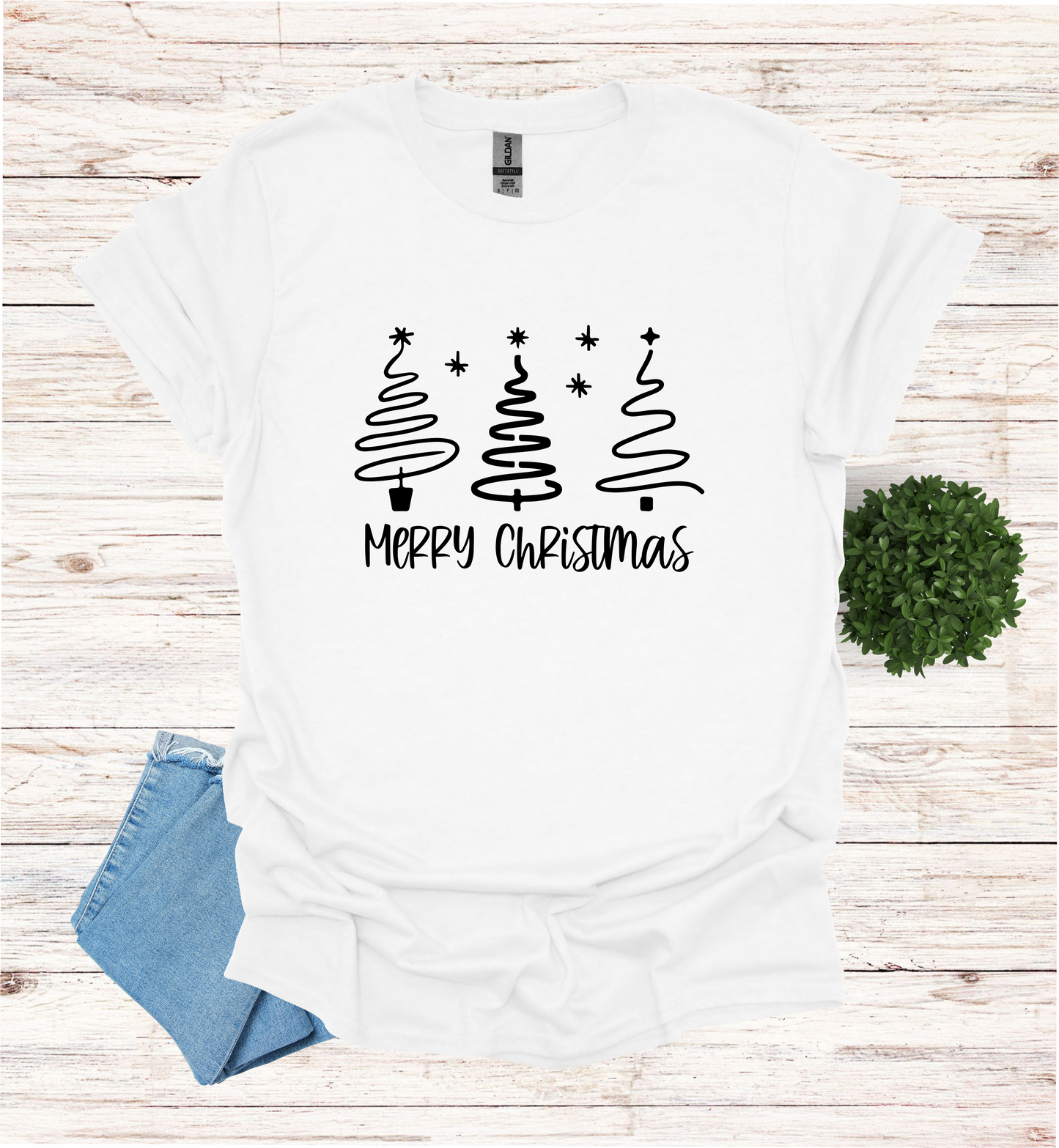 Merry Christmas Shirt with 3 Trees
