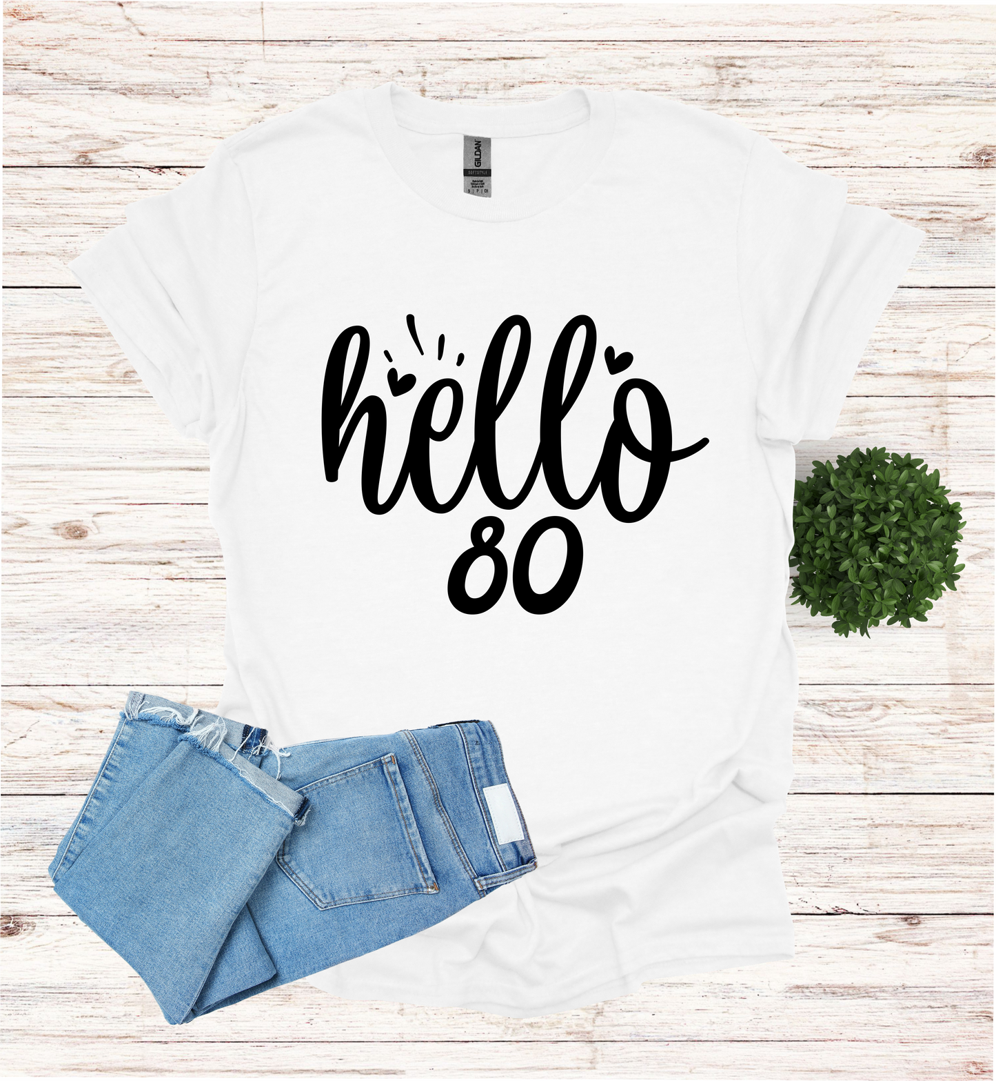 Hello 80 Birthday Shirt
