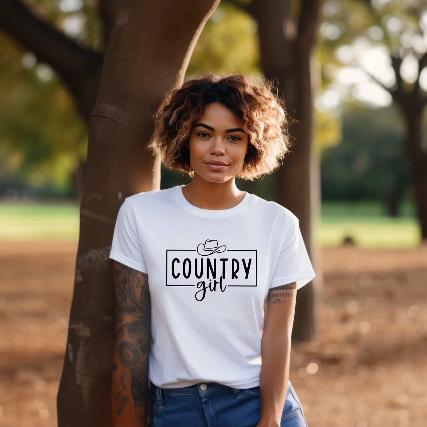 Country Girl saying with Cowboy Hat