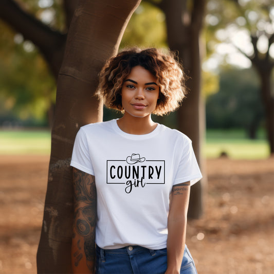 Country Girl saying with Cowboy Hat