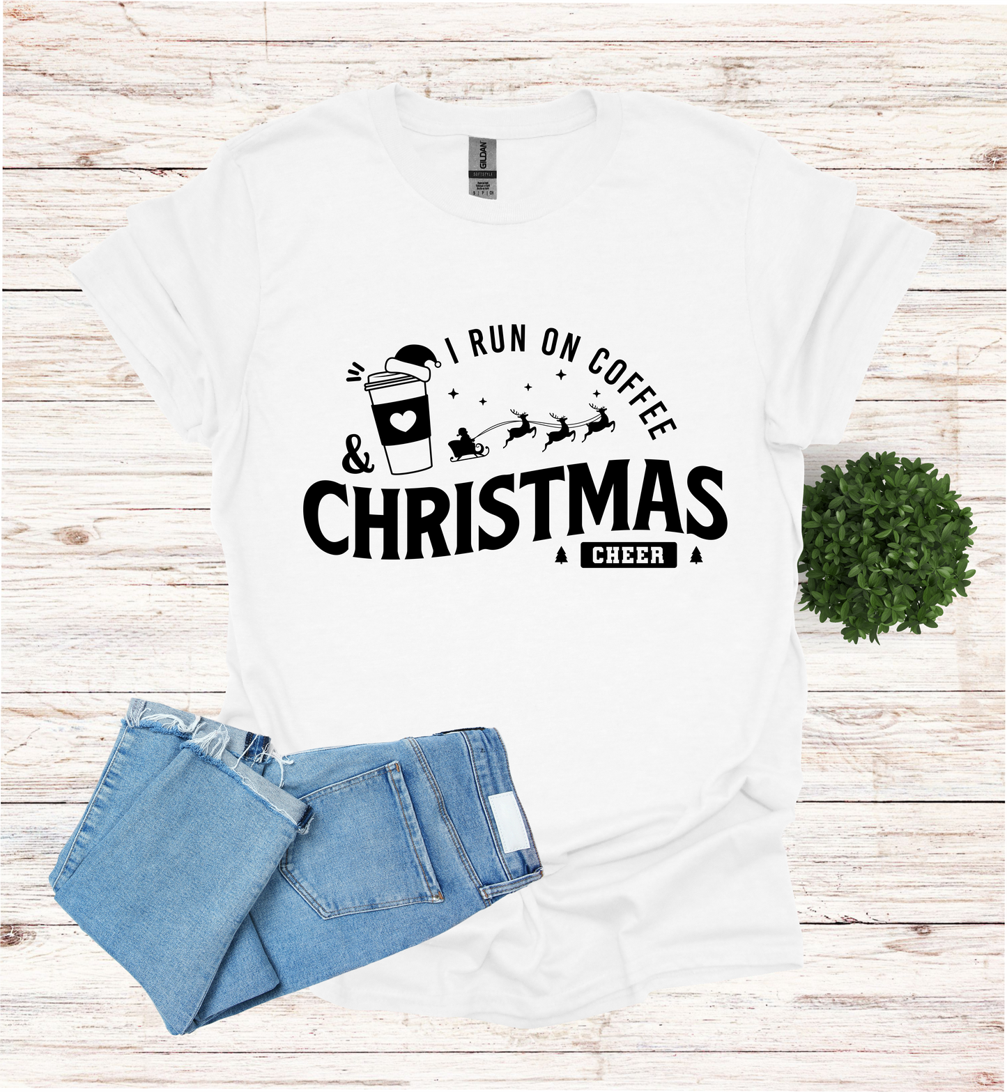 I Run on Coffee and Christmas Cheers Shirt