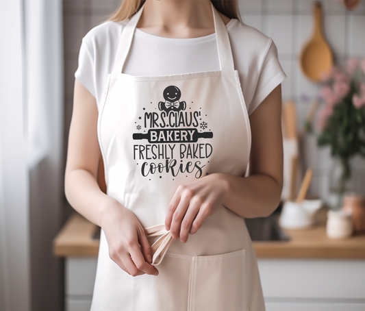 Mrs. Claus Bakery Freshly baked Cookies apron