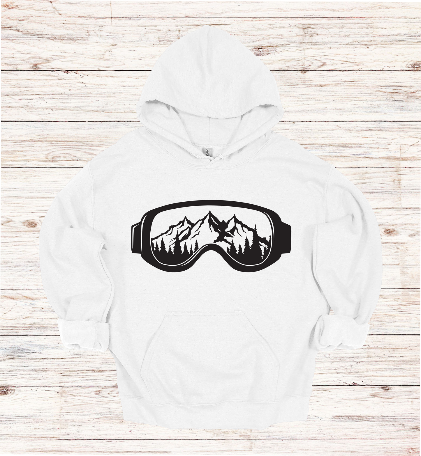 Snow Goggles Mountain Scene Hoodie