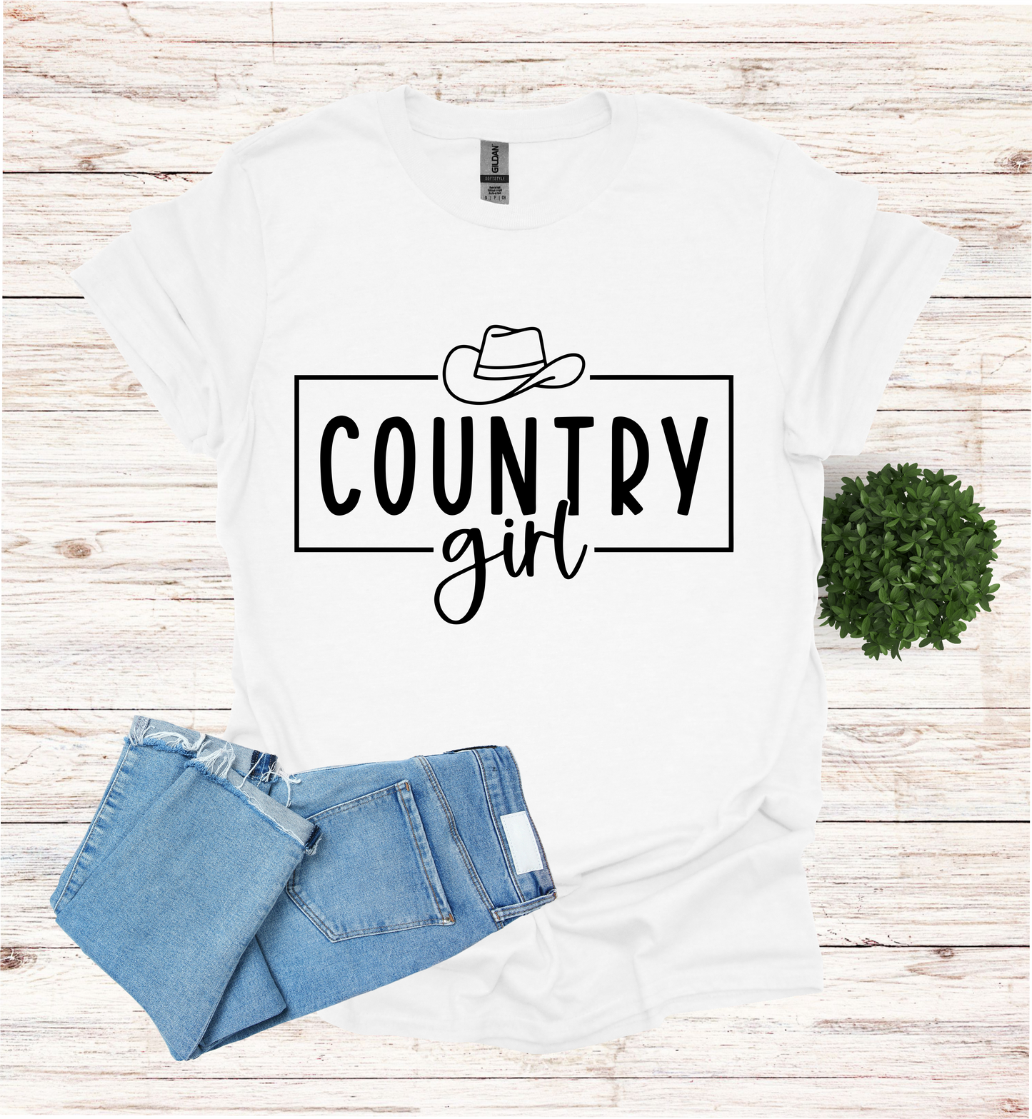 Country Girl saying with Cowboy Hat