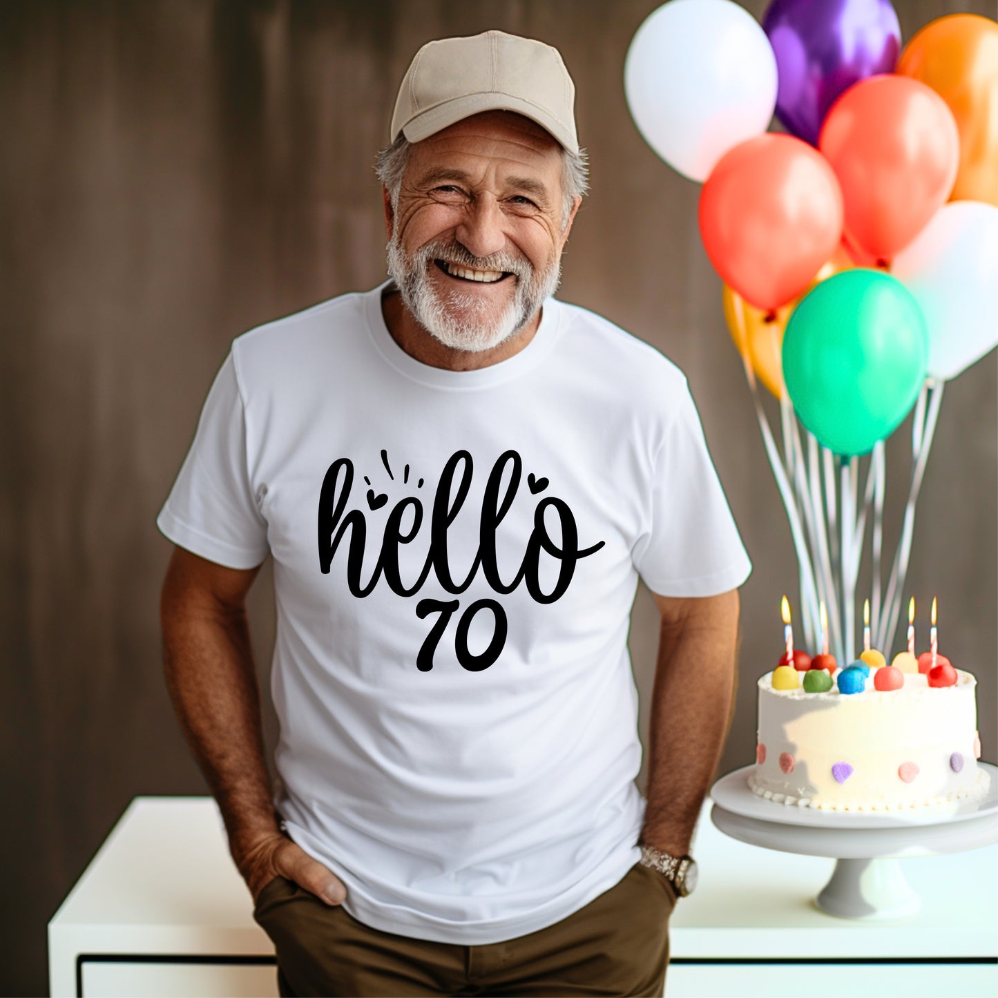 Hello 70 Birthday Shirt