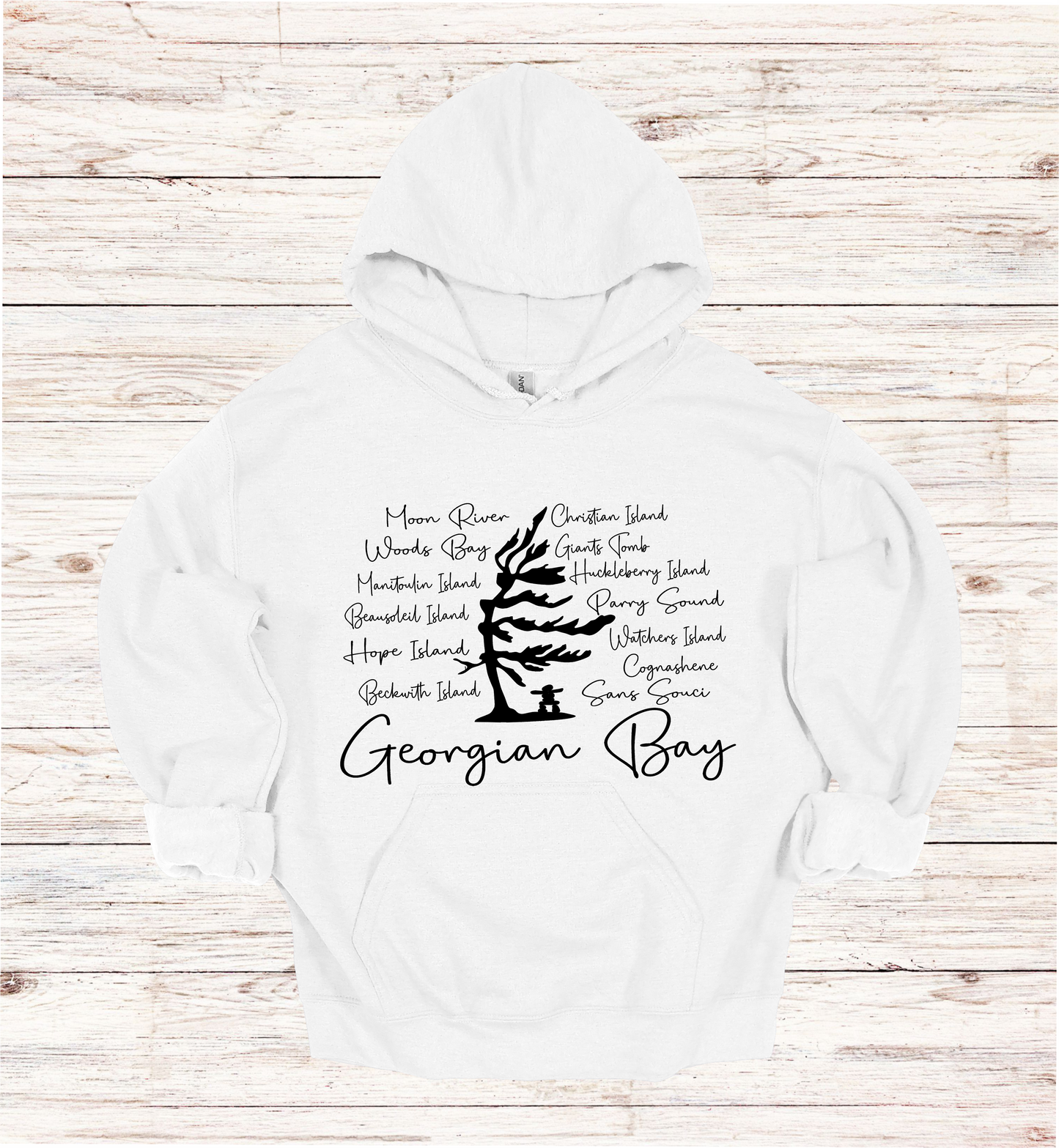 Georgian Bay with Island names Hoodie