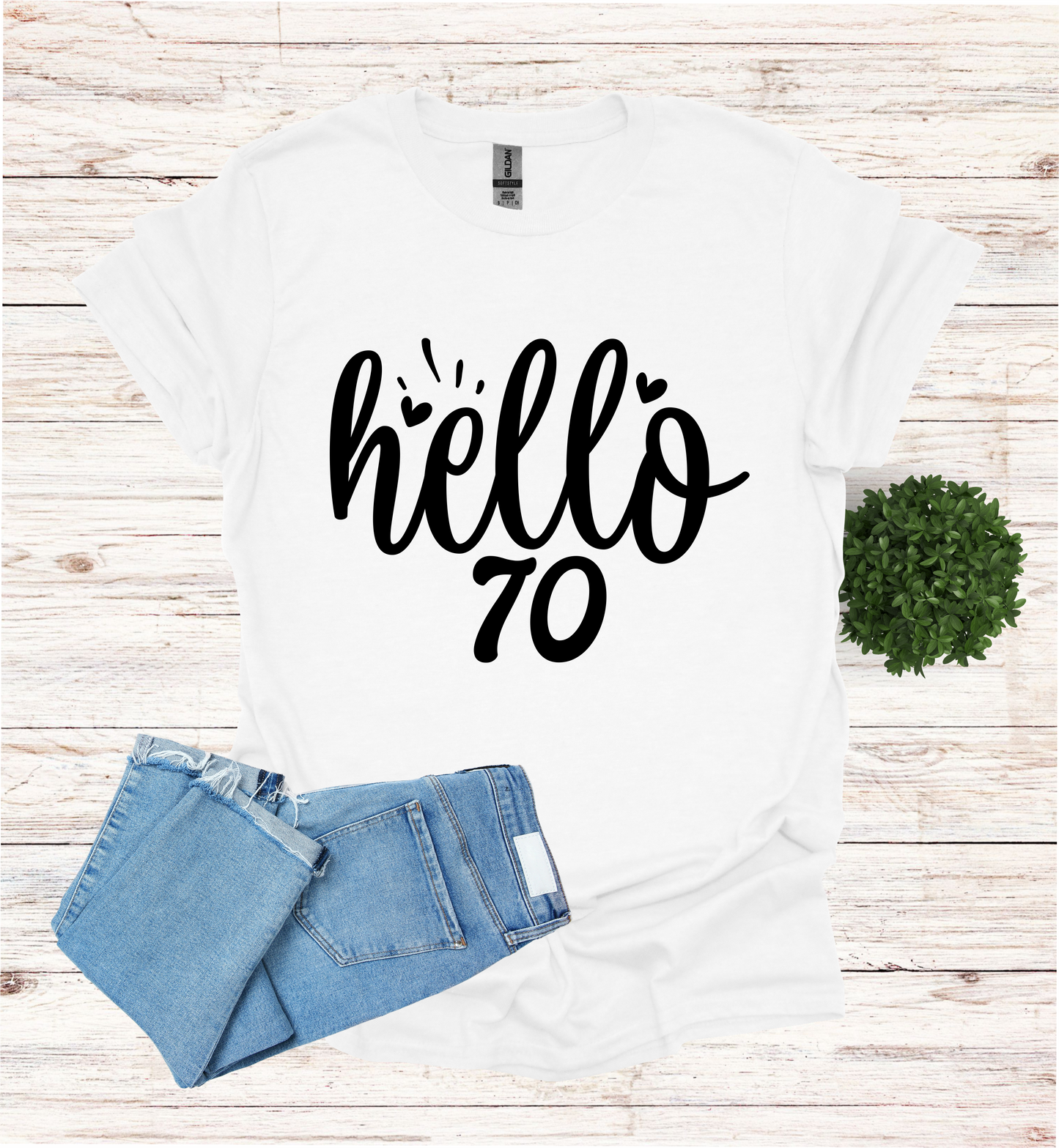 Hello 70 Birthday Shirt