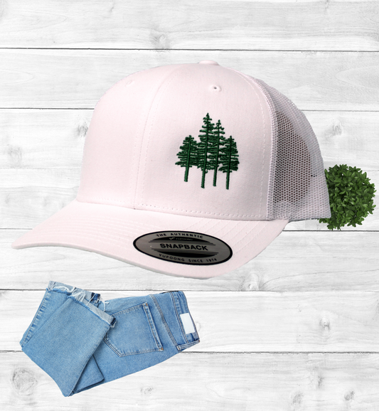 Embroidered Pine trees scene